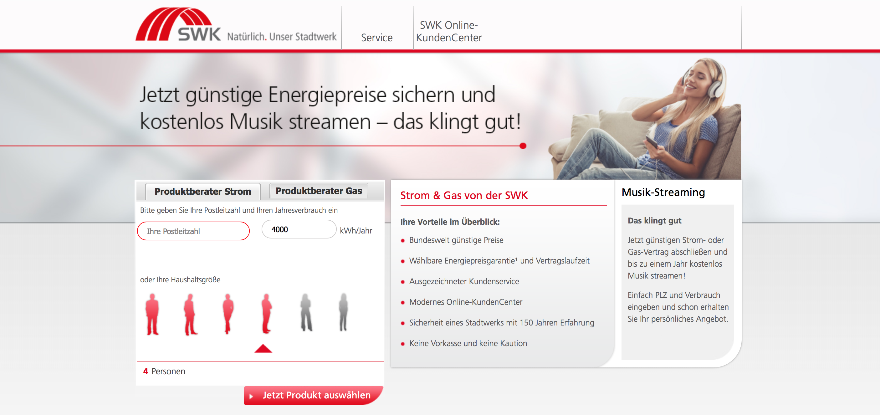 Das klingt gut: Stromvertrag mit Musik-Streaming